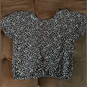 CAT & JACK GIRLS FLORAL STRETCH BLOUSE SIZE L 10/12